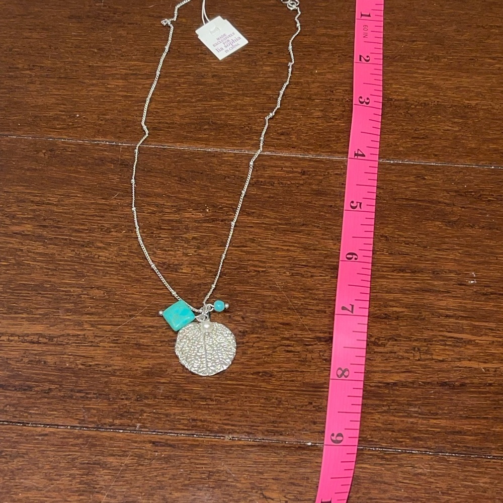 nwt lia sophia Silver and Turquoise Pendant Necklace - Picture 4 of 5